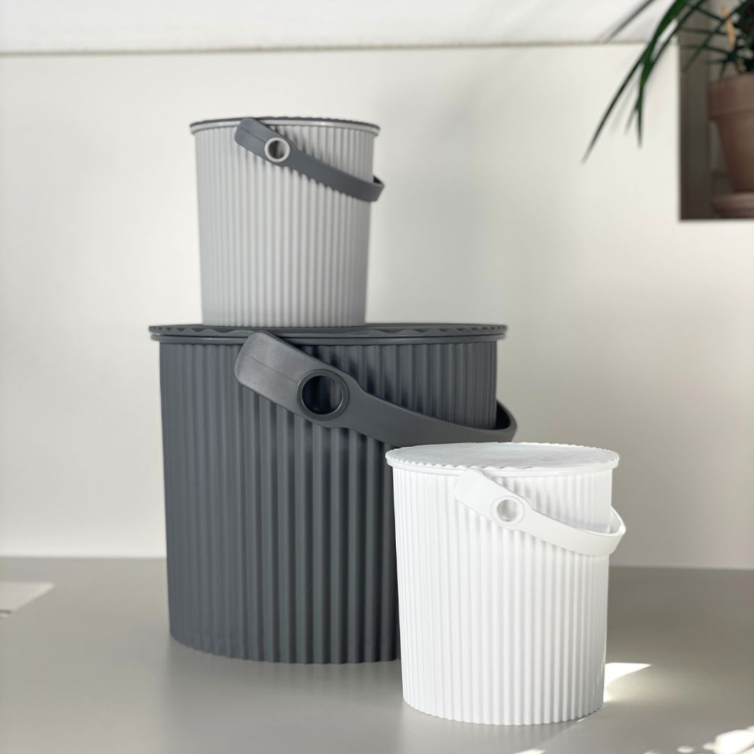 Secchi Hachiman Omnioutil Baby e mini di colore bianco, grigio e grigio bicolore