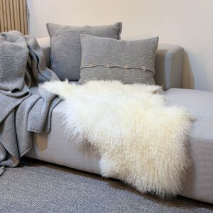 Vera pelle di pecora Shansi bianca naturale