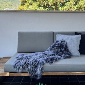 Vera pelle di pecora Shansi grigio naturale Snowtop