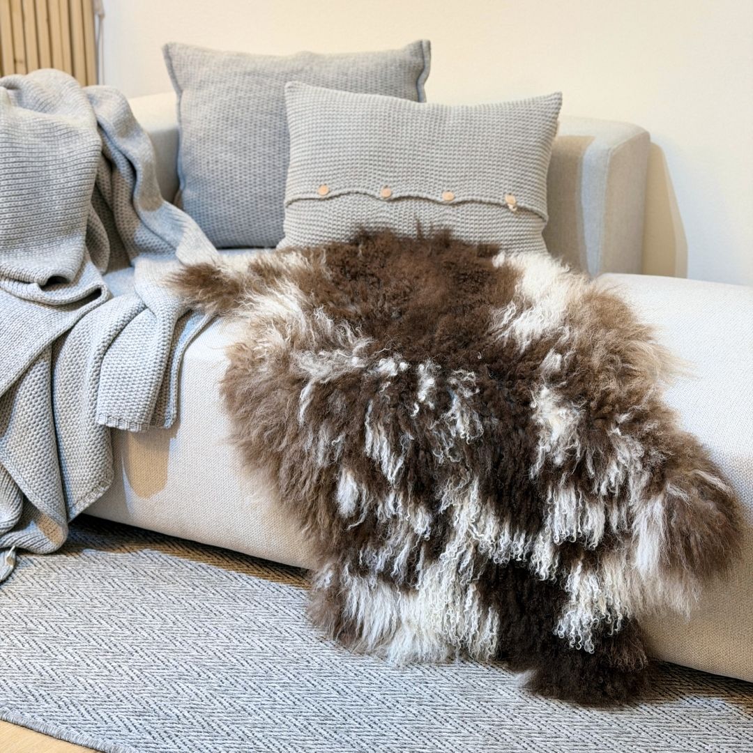 Vera pelle di pecora Shansi maculata Black & Brown