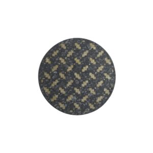 spugna ecologica biodegradabile pop-up rotonda di colore nero con motivo moderno color oro