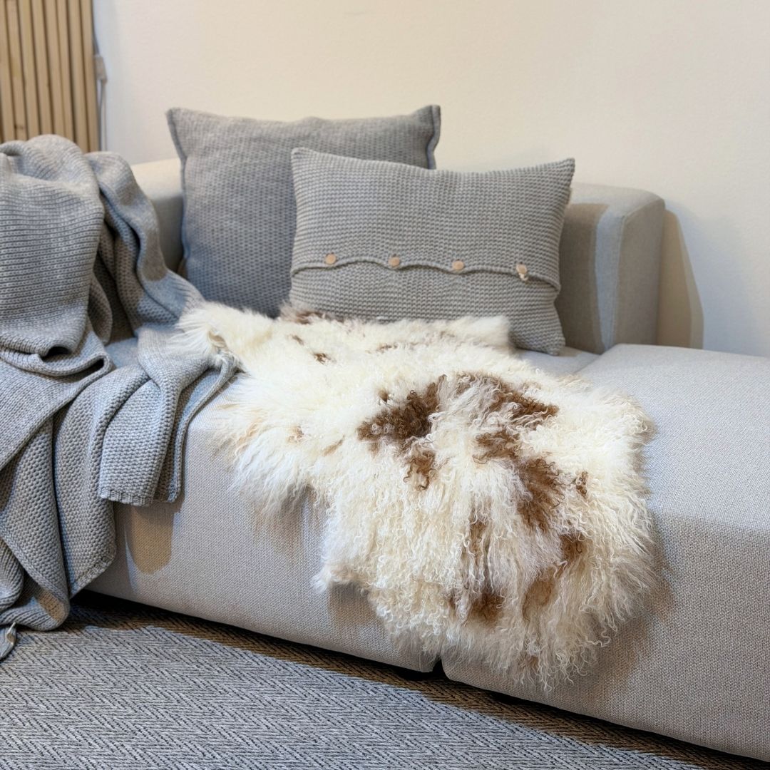 Vera pelle di pecora Shansi maculata naturale