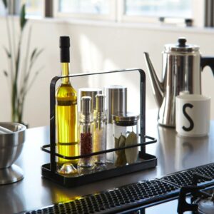 Portacondimenti da tavolo in acciaio verniciato nero dal design minimal in perfetto stile nordico